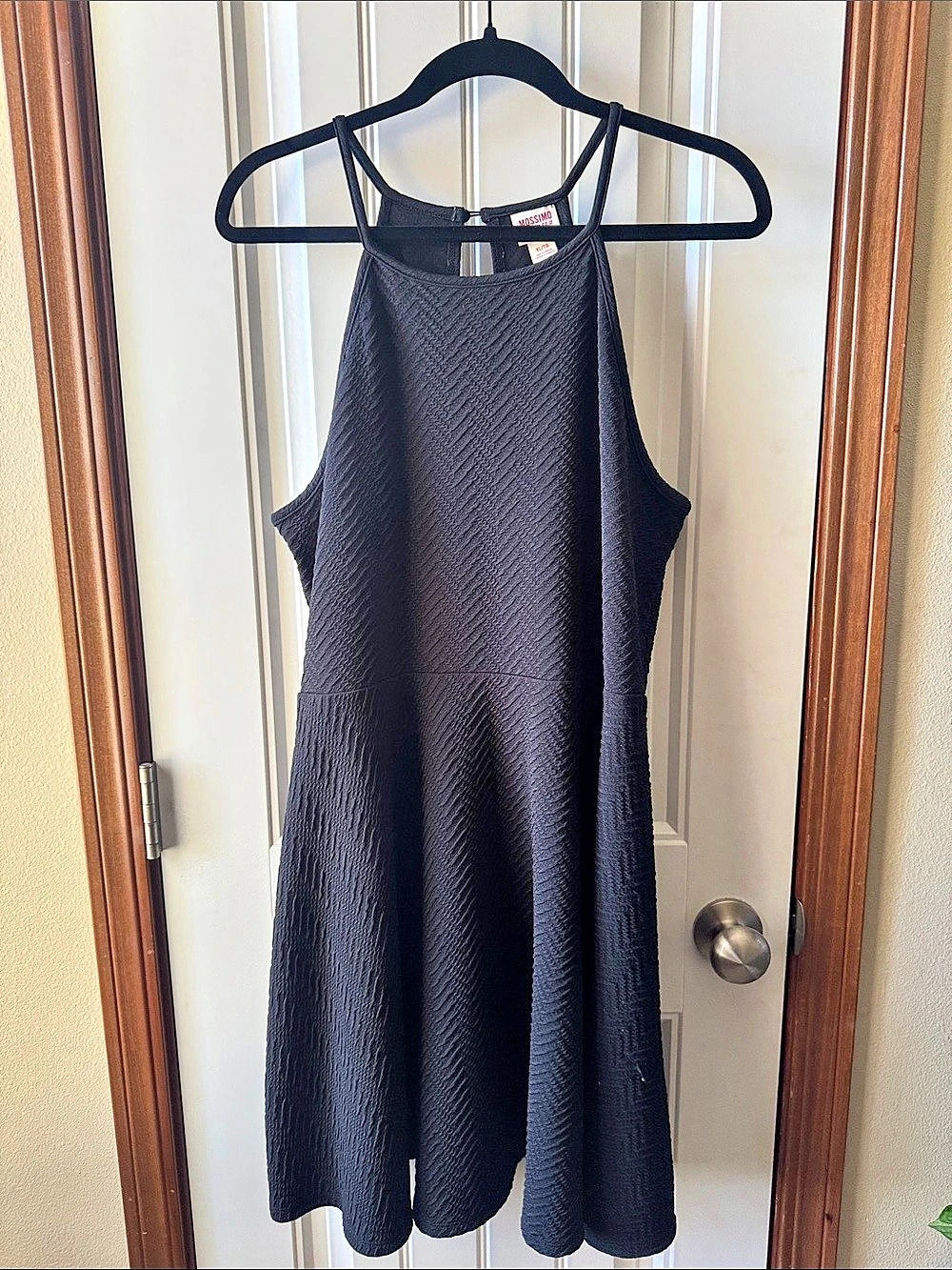 Mossimo Supply Co. Textured Maxi Dress in Black Size XL (TG) Like New